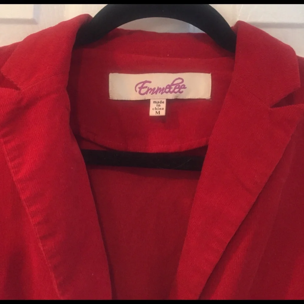 RED corduroy blazer - Picture 2 of 3